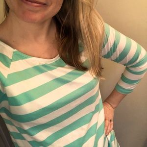 2/$15 Striped Tunic Length Blouse